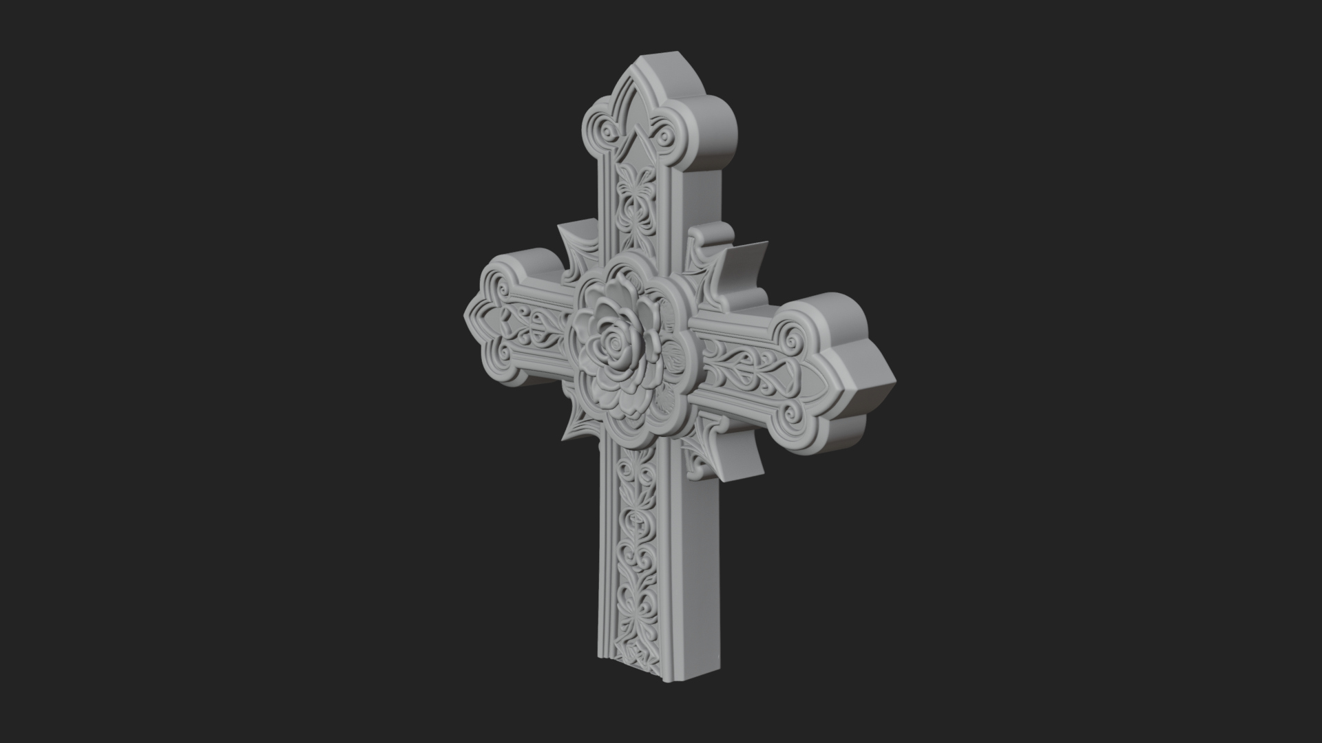 Carved Relief Wall Cross Design 126 3D Print Model 3D Model