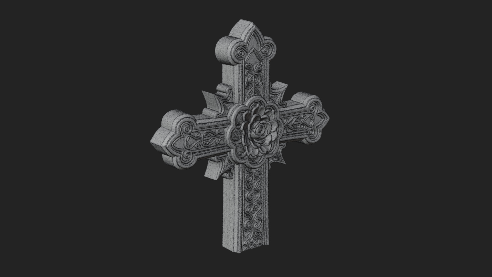 Carved Relief Wall Cross Design 126 3D Print Model 3D Model