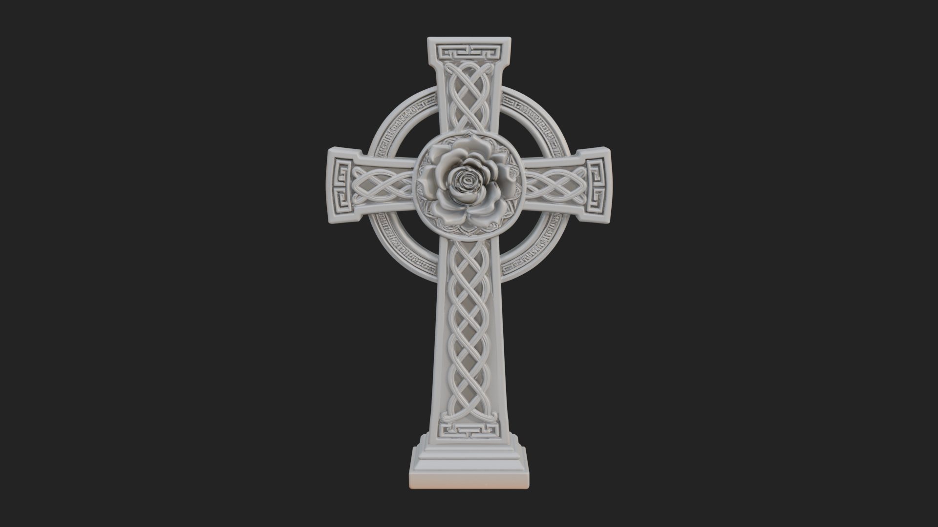 Carved Relief Wall Cross Design 127 3D Print Model 3D Model