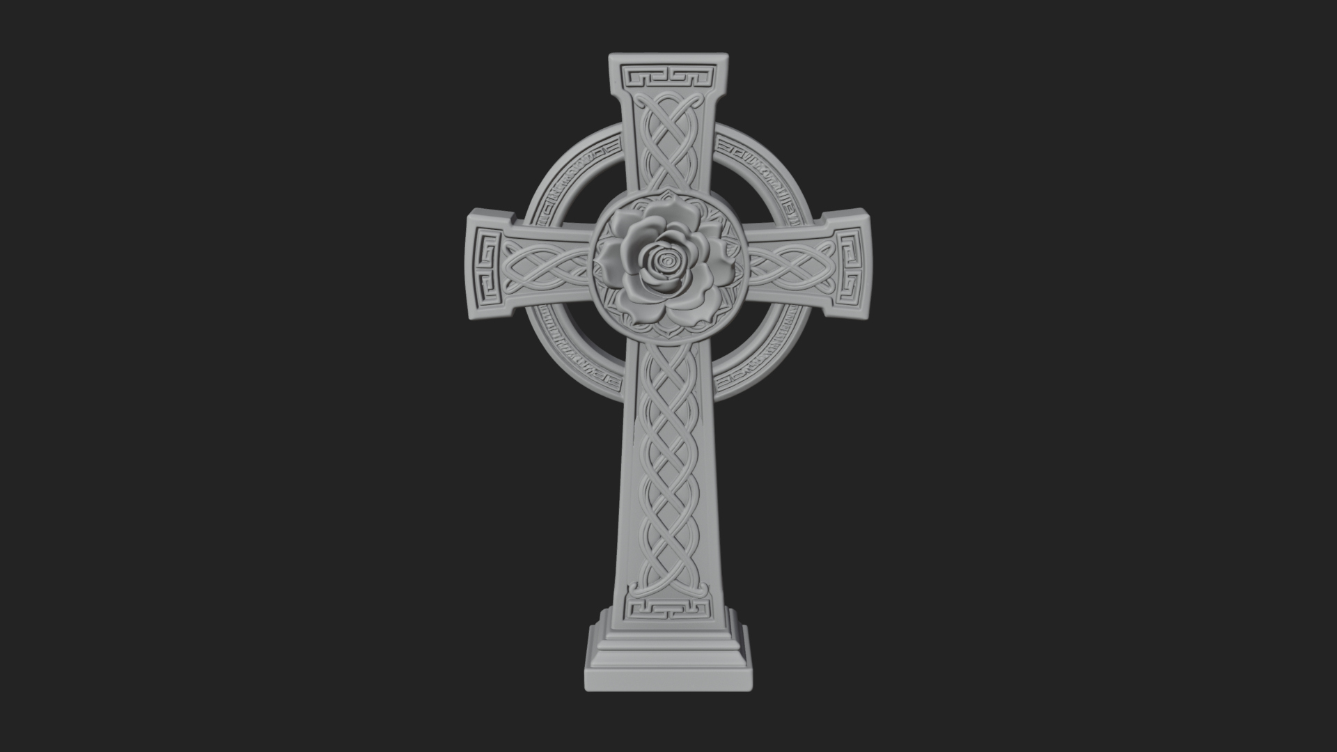 Carved Relief Wall Cross Design 127 3D Print Model 3D Model