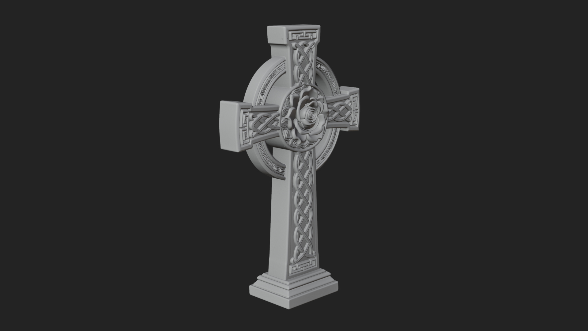 Carved Relief Wall Cross Design 127 3D Print Model 3D Model
