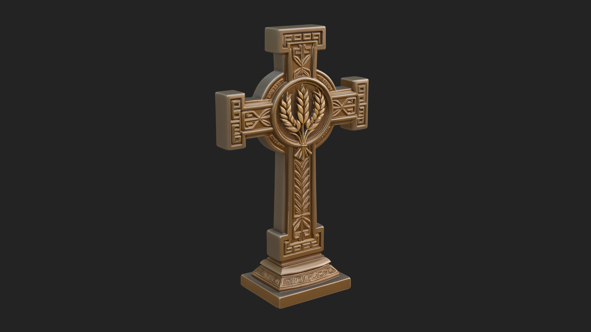 Carved Relief Wall Cross Design 128 3D Print Model 3D Model