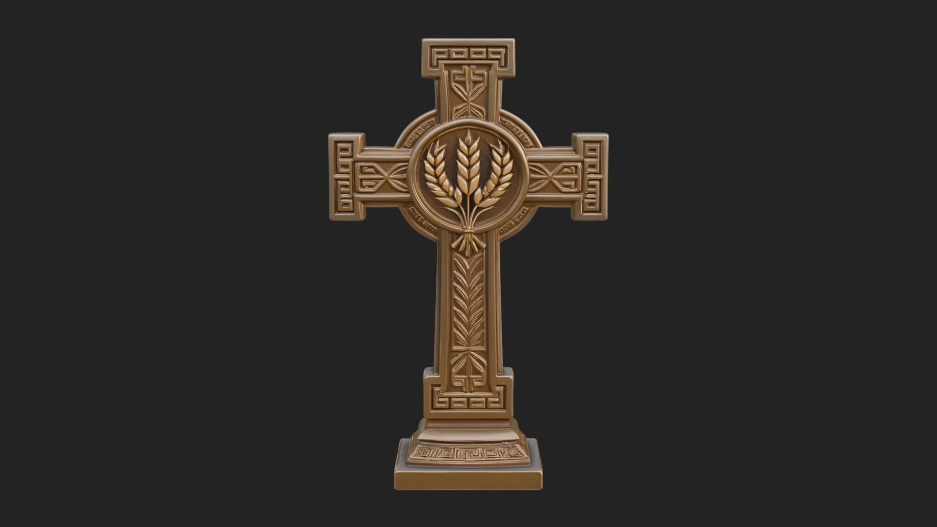 Carved Relief Wall Cross Design 128 3D Print Model 3D Model