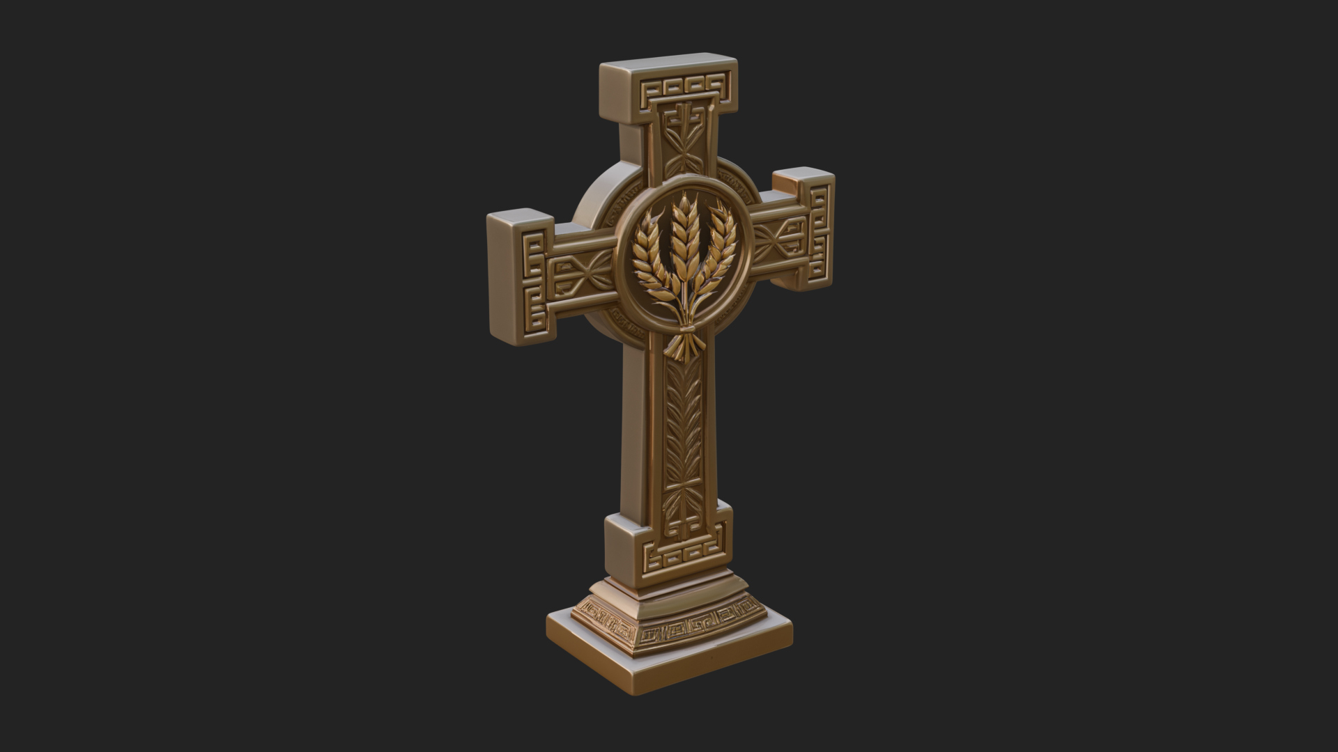 Carved Relief Wall Cross Design 128 3D Print Model 3D Model