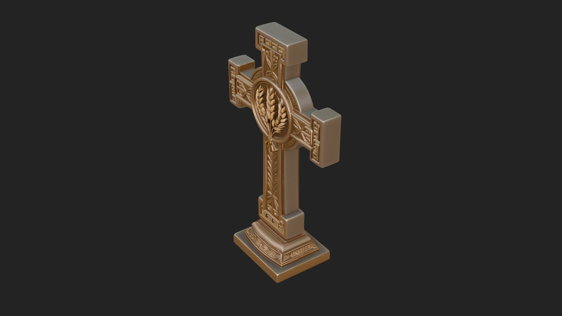 Carved Relief Wall Cross Design 128 3D Print Model 3D Model