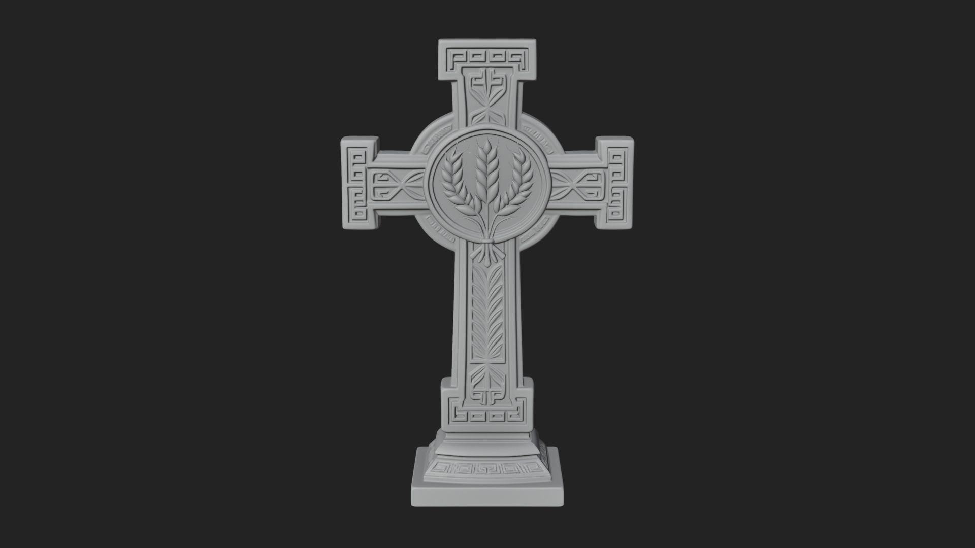 Carved Relief Wall Cross Design 128 3D Print Model 3D Model