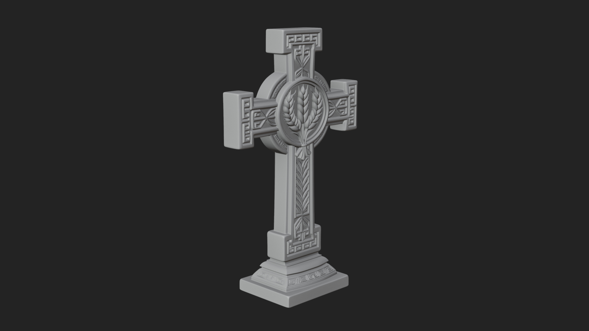 Carved Relief Wall Cross Design 128 3D Print Model 3D Model