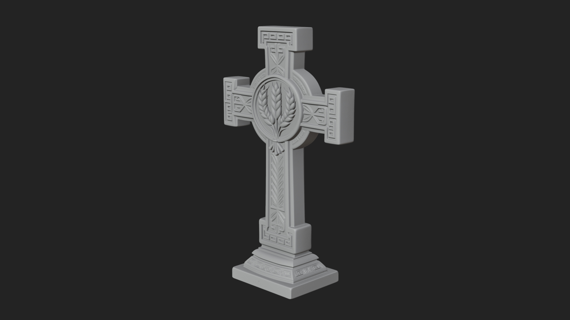 Carved Relief Wall Cross Design 128 3D Print Model 3D Model