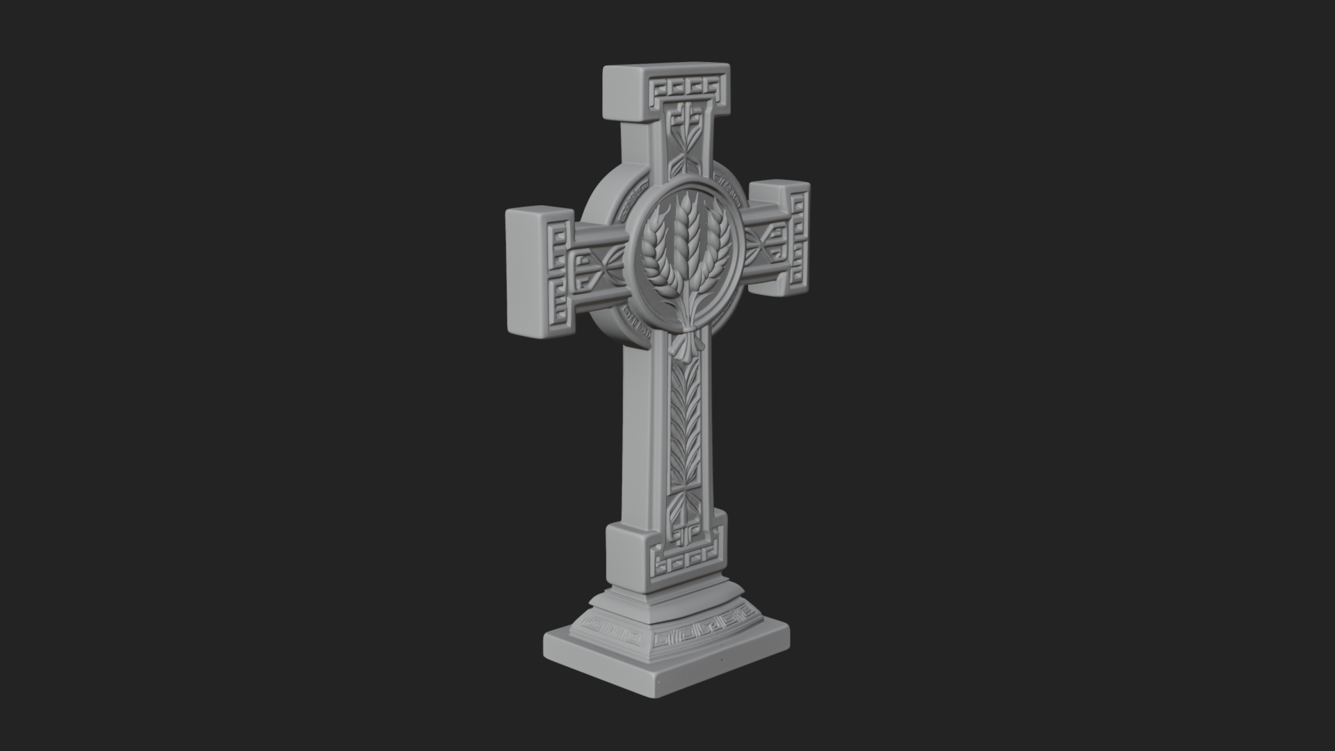 Carved Relief Wall Cross Design 128 3D Print Model 3D Model