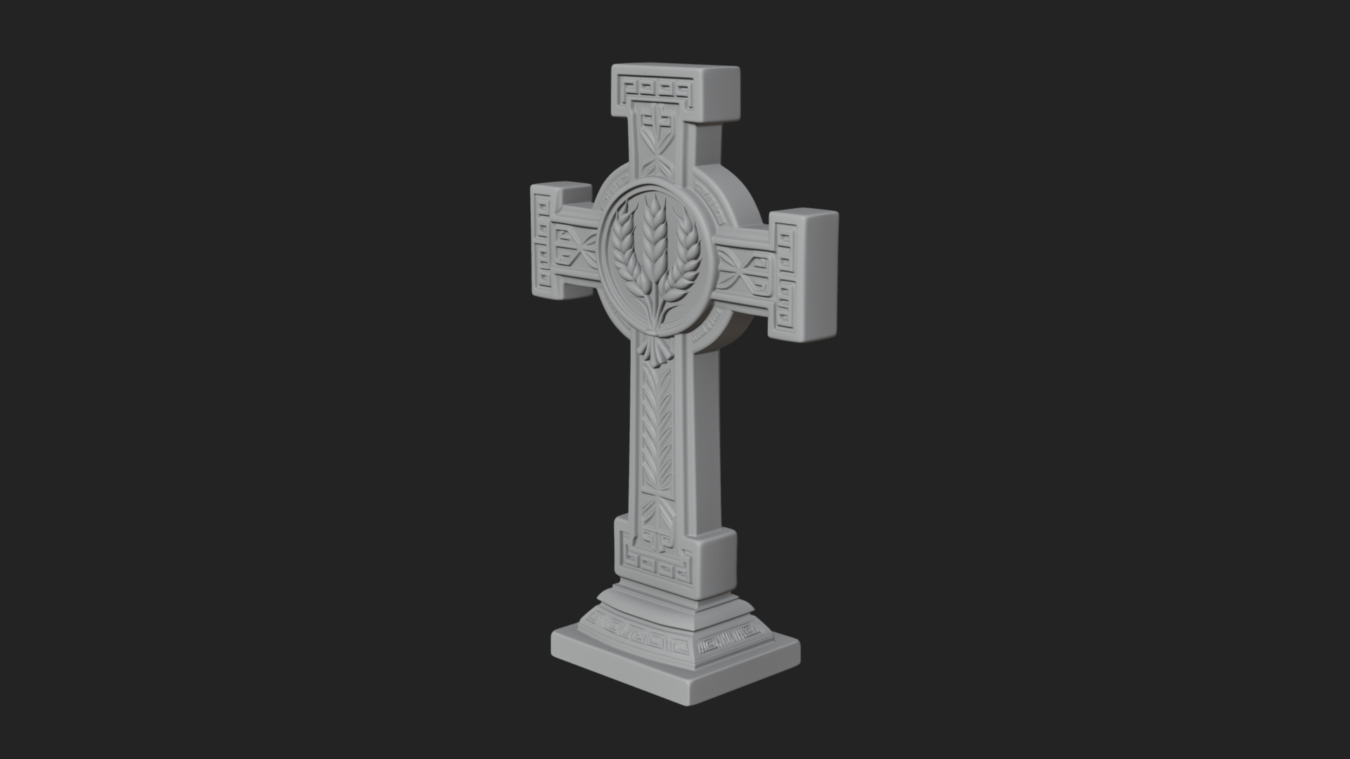 Carved Relief Wall Cross Design 128 3D Print Model 3D Model