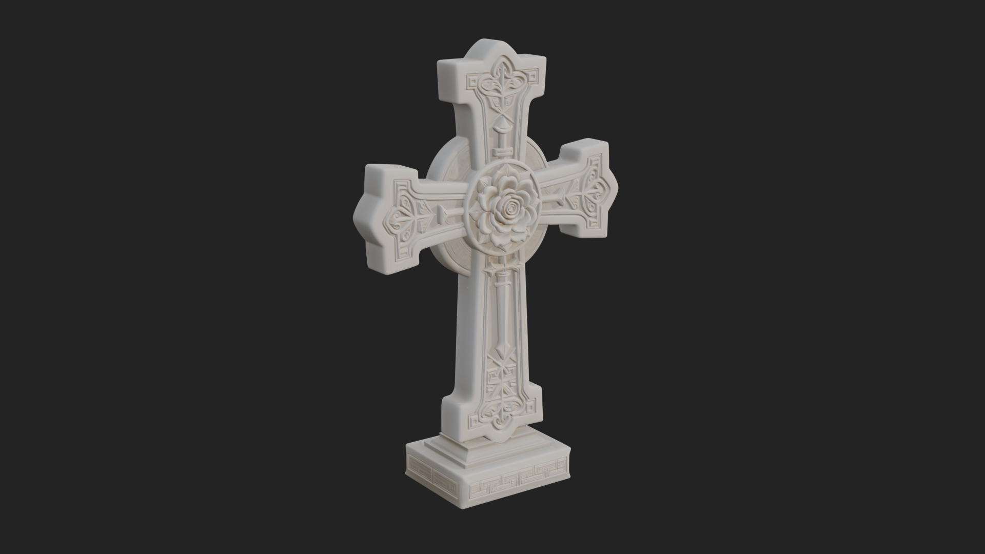 Carved Relief Wall Cross Design 129 3D Print Model 3D Model