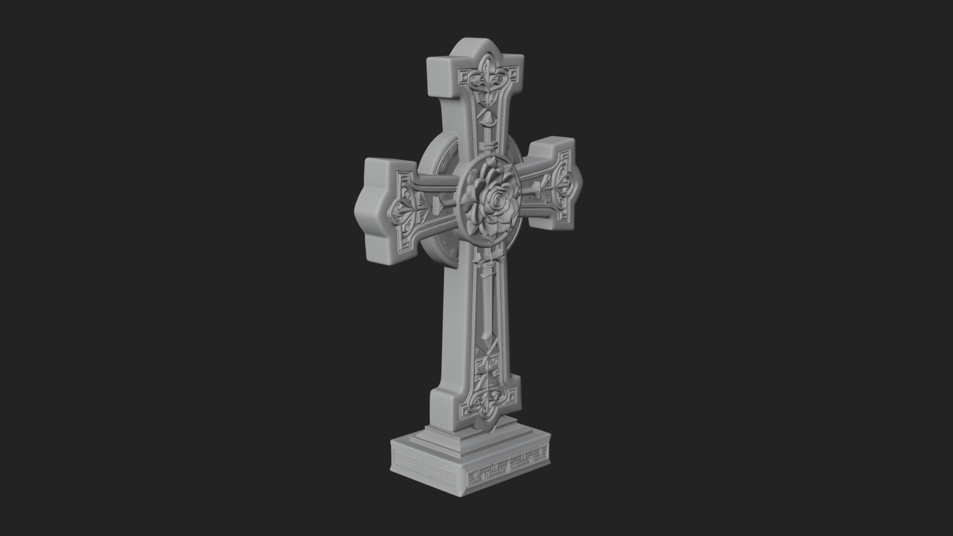 Carved Relief Wall Cross Design 129 3D Print Model 3D Model