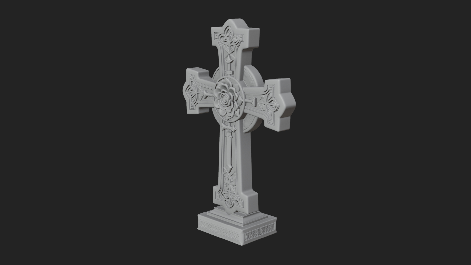 Carved Relief Wall Cross Design 129 3D Print Model 3D Model