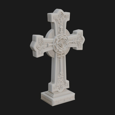Carved Relief Wall Cross Design 129 3D Print Model