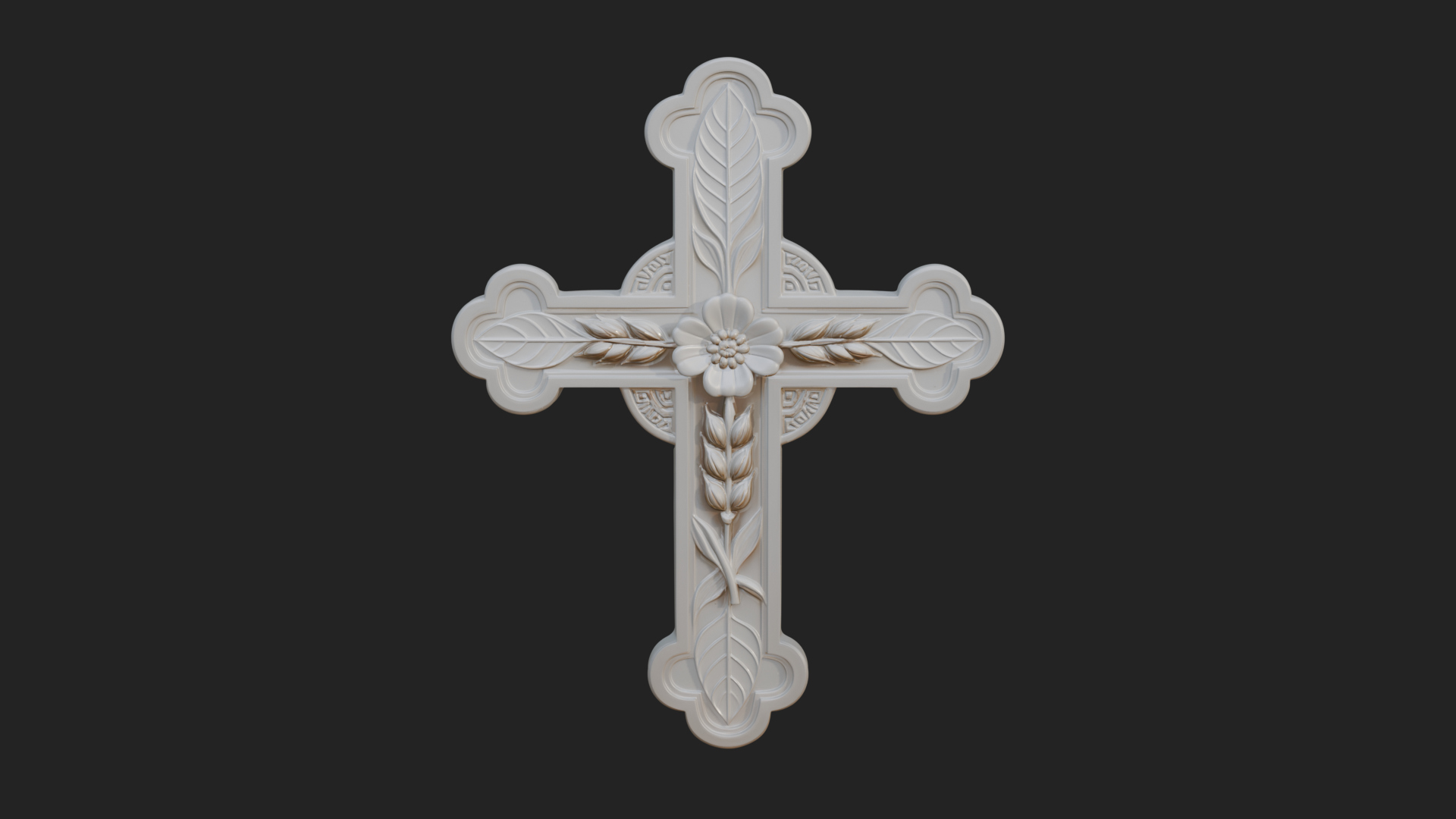 Carved Relief Wall Cross Design 13 3D Print Model 3D Model