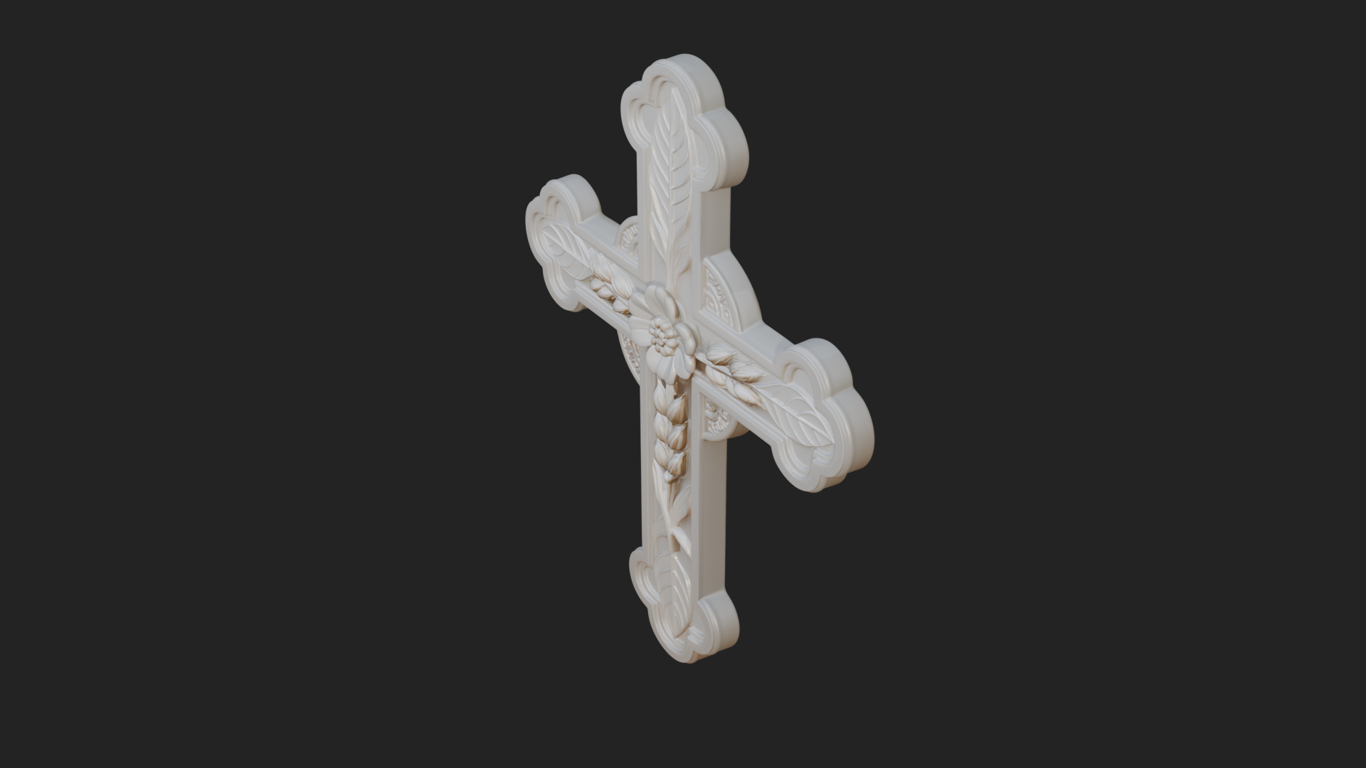 Carved Relief Wall Cross Design 13 3D Print Model 3D Model