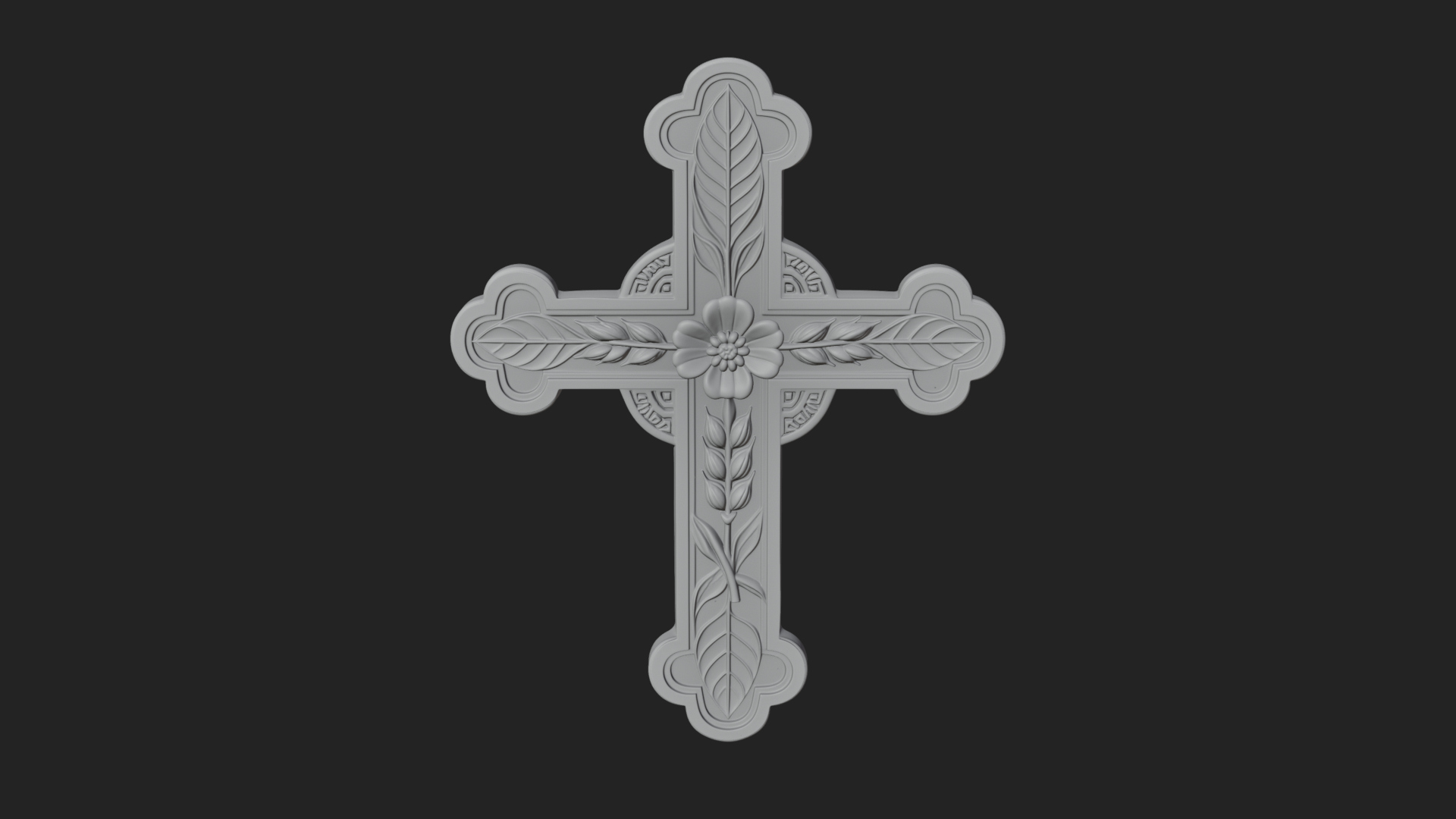 Carved Relief Wall Cross Design 13 3D Print Model 3D Model