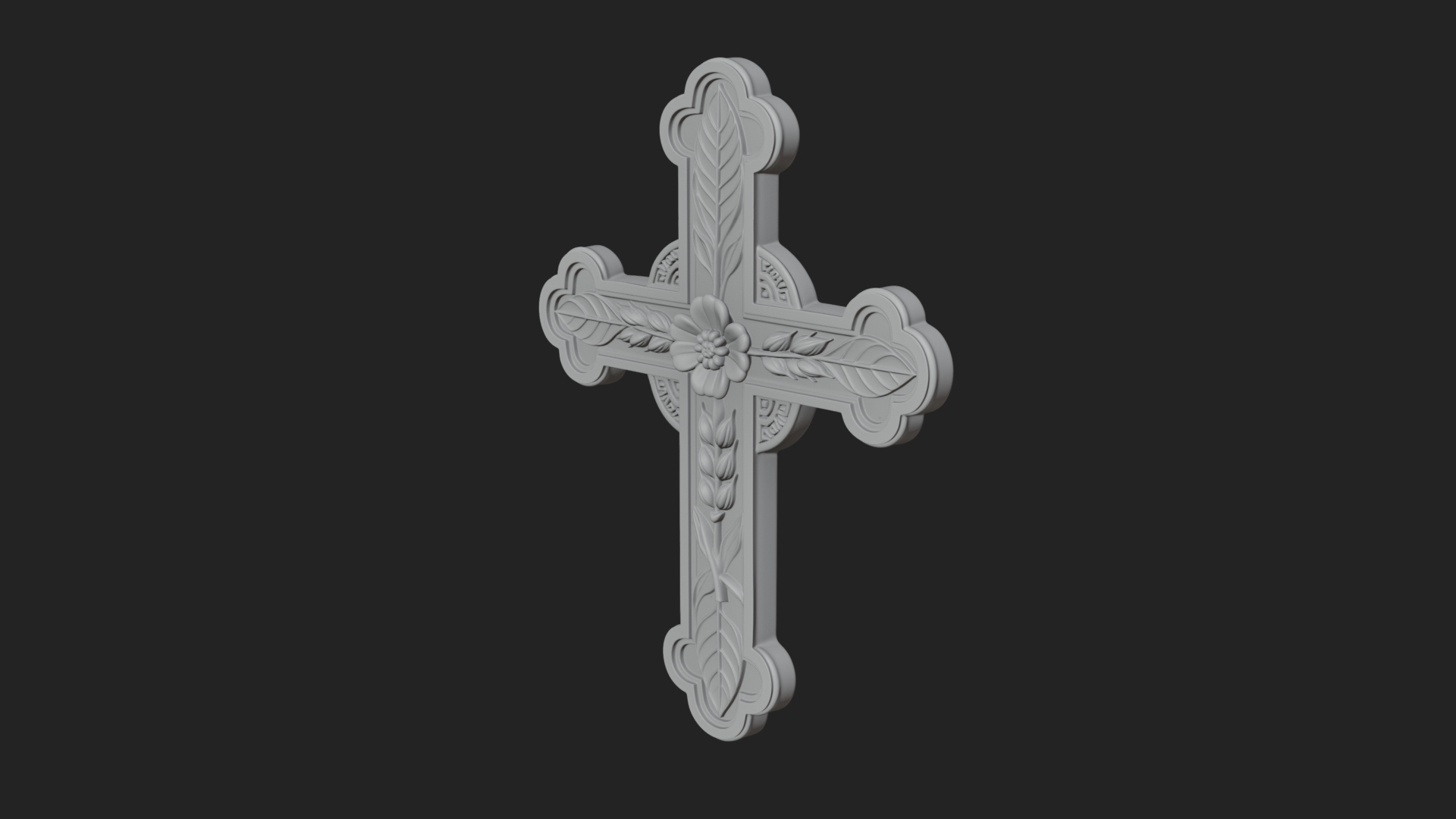 Carved Relief Wall Cross Design 13 3D Print Model 3D Model