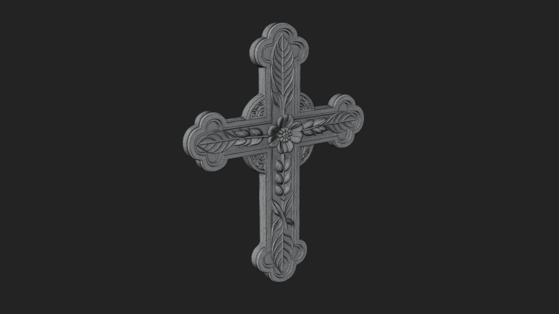Carved Relief Wall Cross Design 13 3D Print Model 3D Model