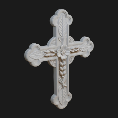 Carved Relief Wall Cross Design 13 3D Print Model