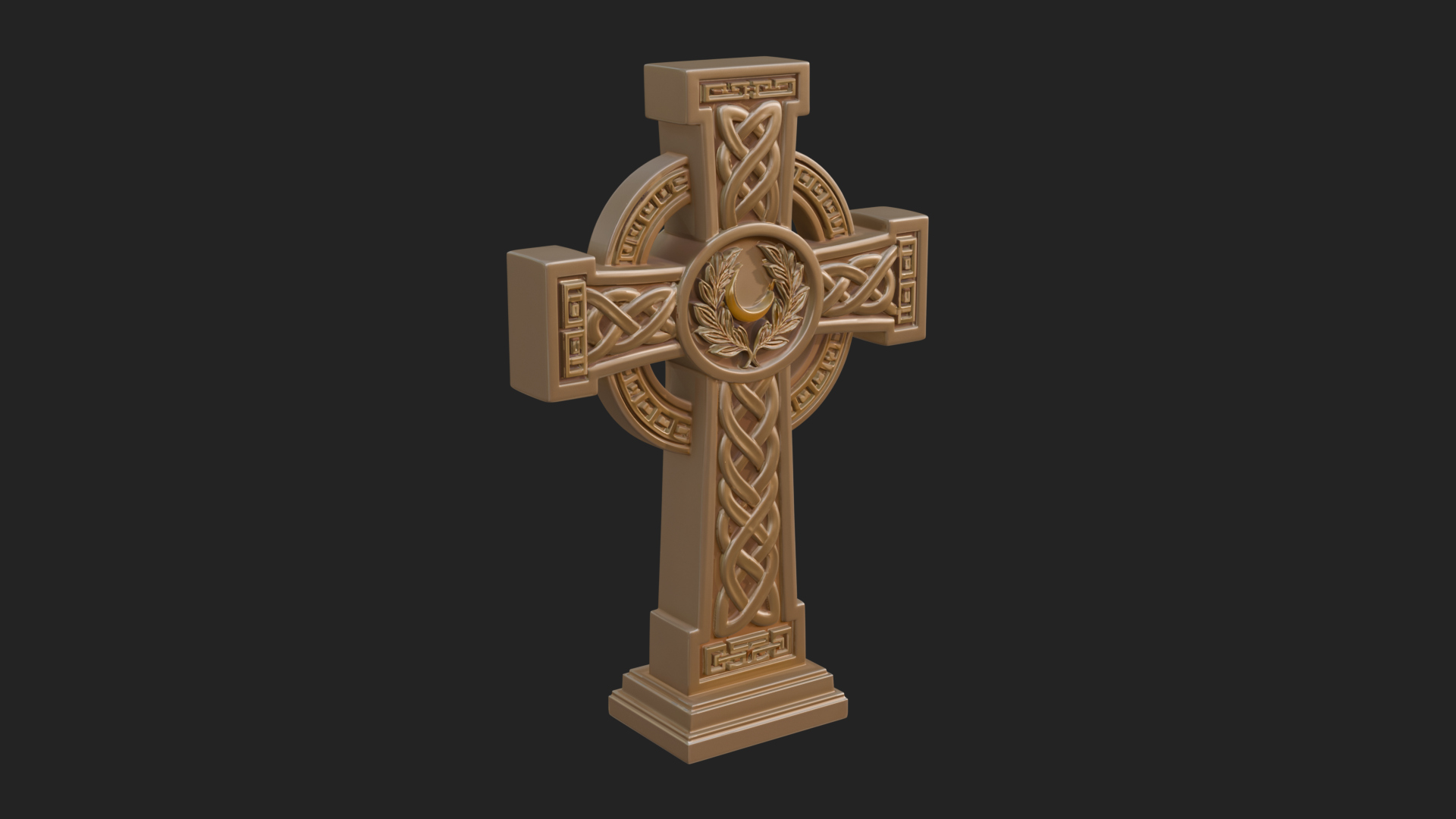 Carved Relief Wall Cross Design 130 3D Print Model 3D Model