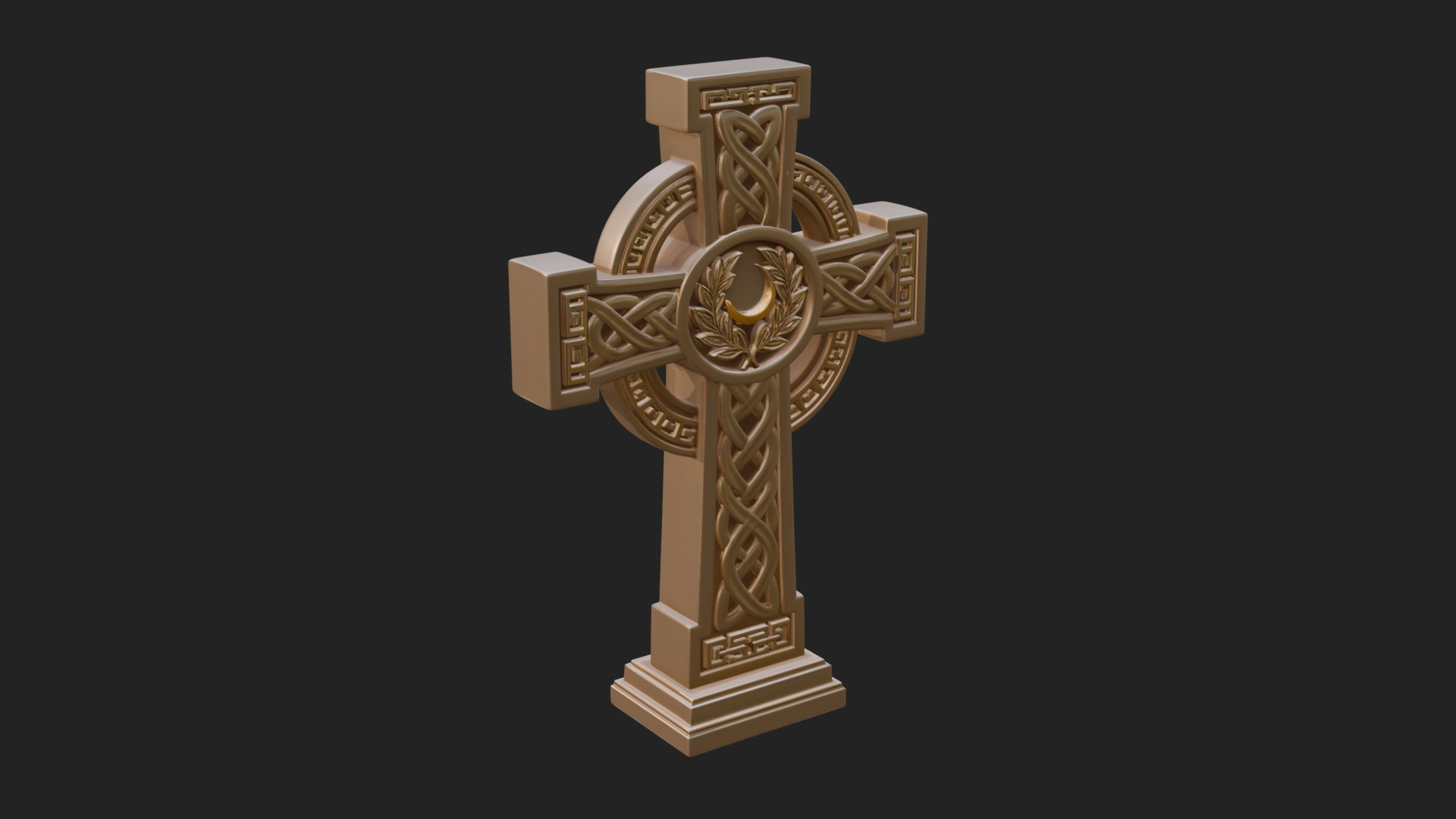Carved Relief Wall Cross Design 130 3D Print Model 3D Model