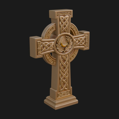 Carved Relief Wall Cross Design 130 3D Print Model
