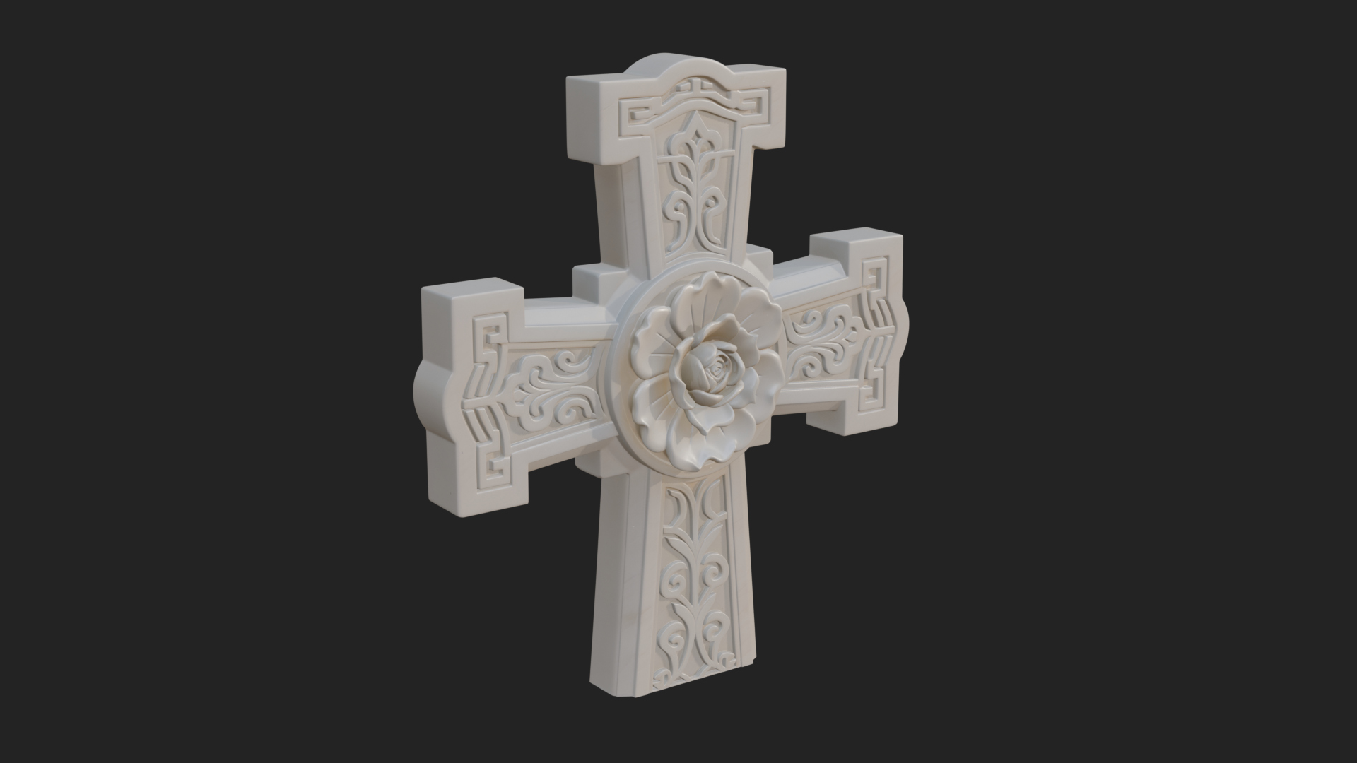 Carved Relief Wall Cross Design 131 3D Print Model 3D Model