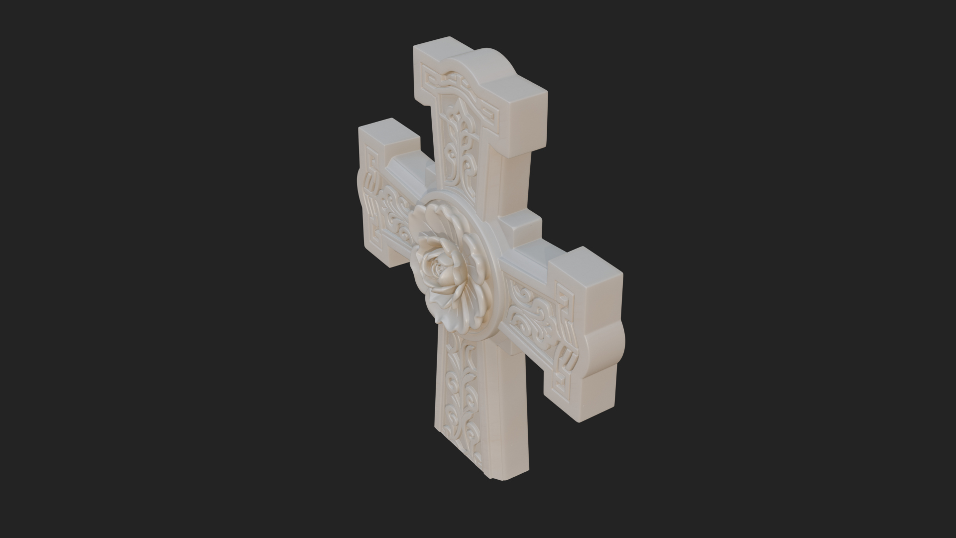 Carved Relief Wall Cross Design 131 3D Print Model 3D Model