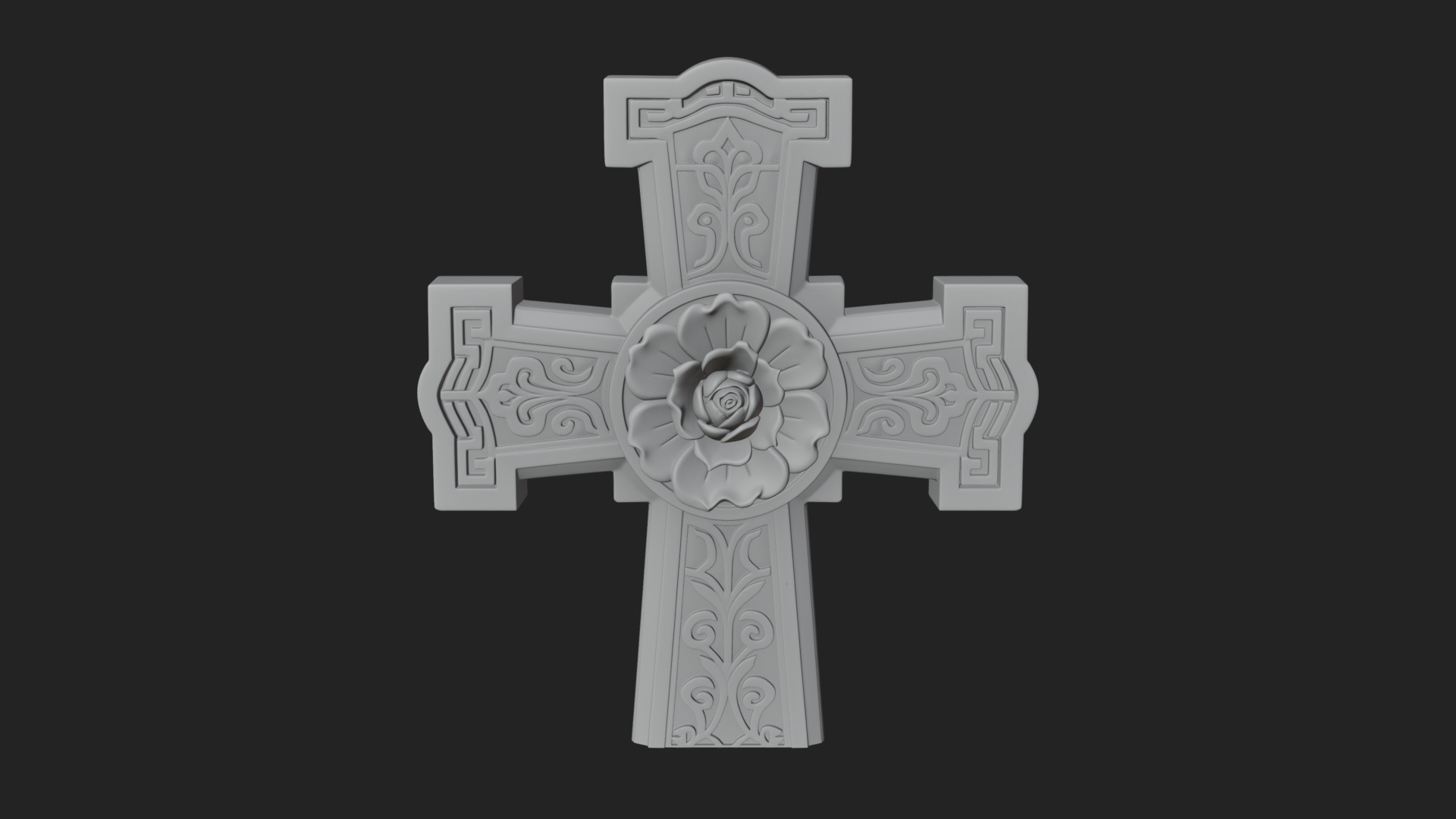 Carved Relief Wall Cross Design 131 3D Print Model 3D Model