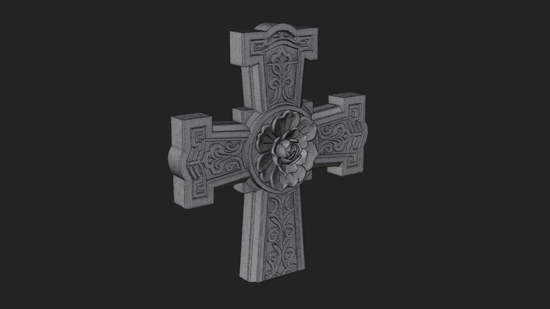 Carved Relief Wall Cross Design 131 3D Print Model 3D Model