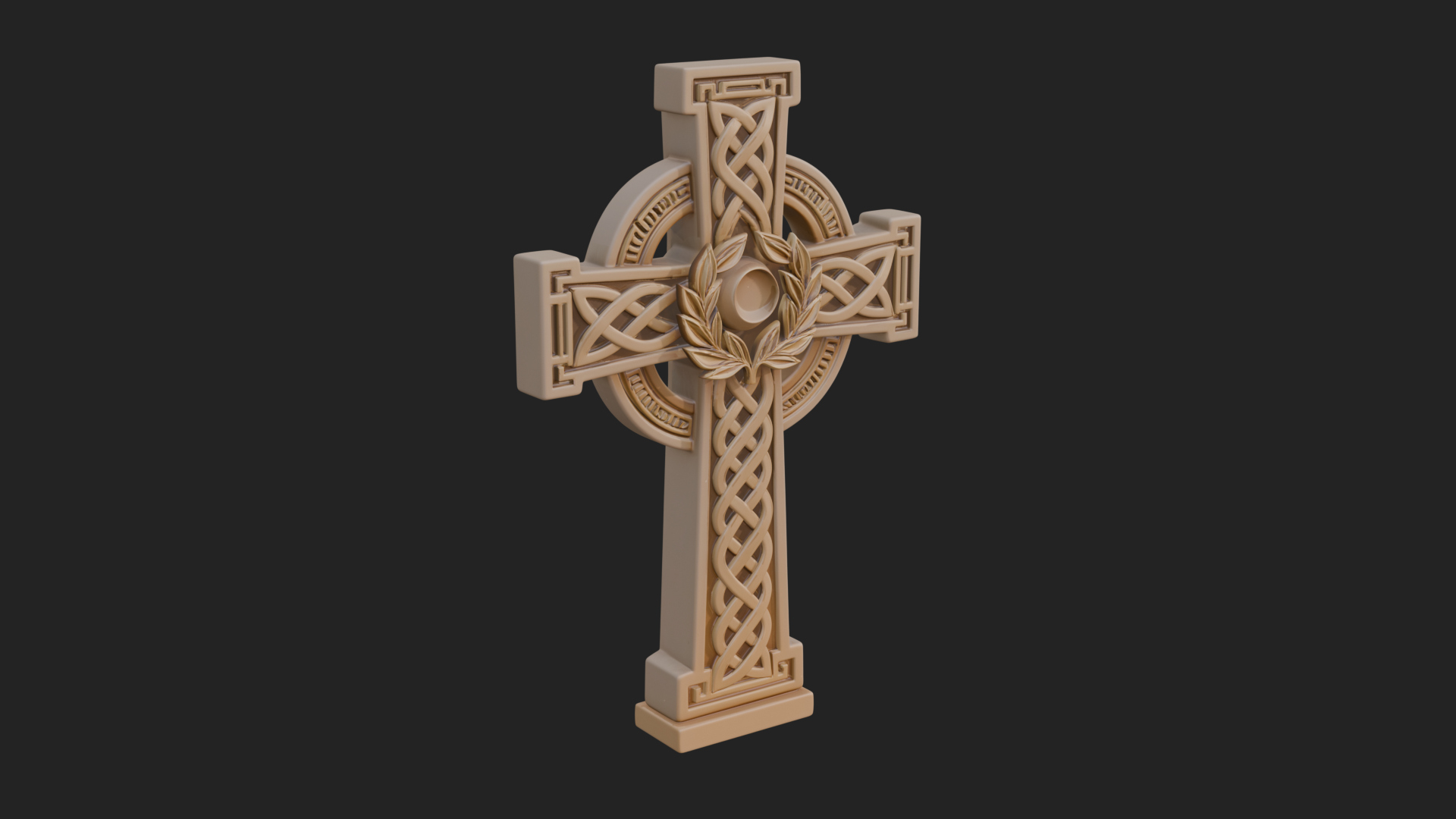 Carved Relief Wall Cross Design 132 3D Print Model 3D Model