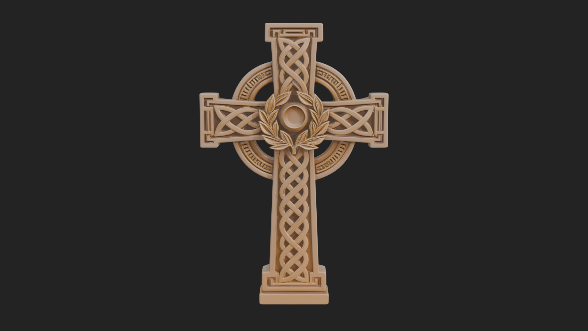 Carved Relief Wall Cross Design 132 3D Print Model 3D Model