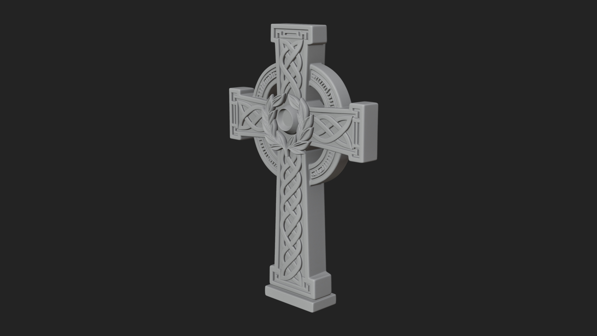 Carved Relief Wall Cross Design 132 3D Print Model 3D Model