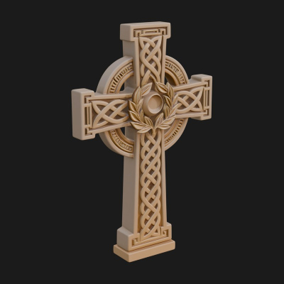 Carved Relief Wall Cross Design 132 3D Print Model