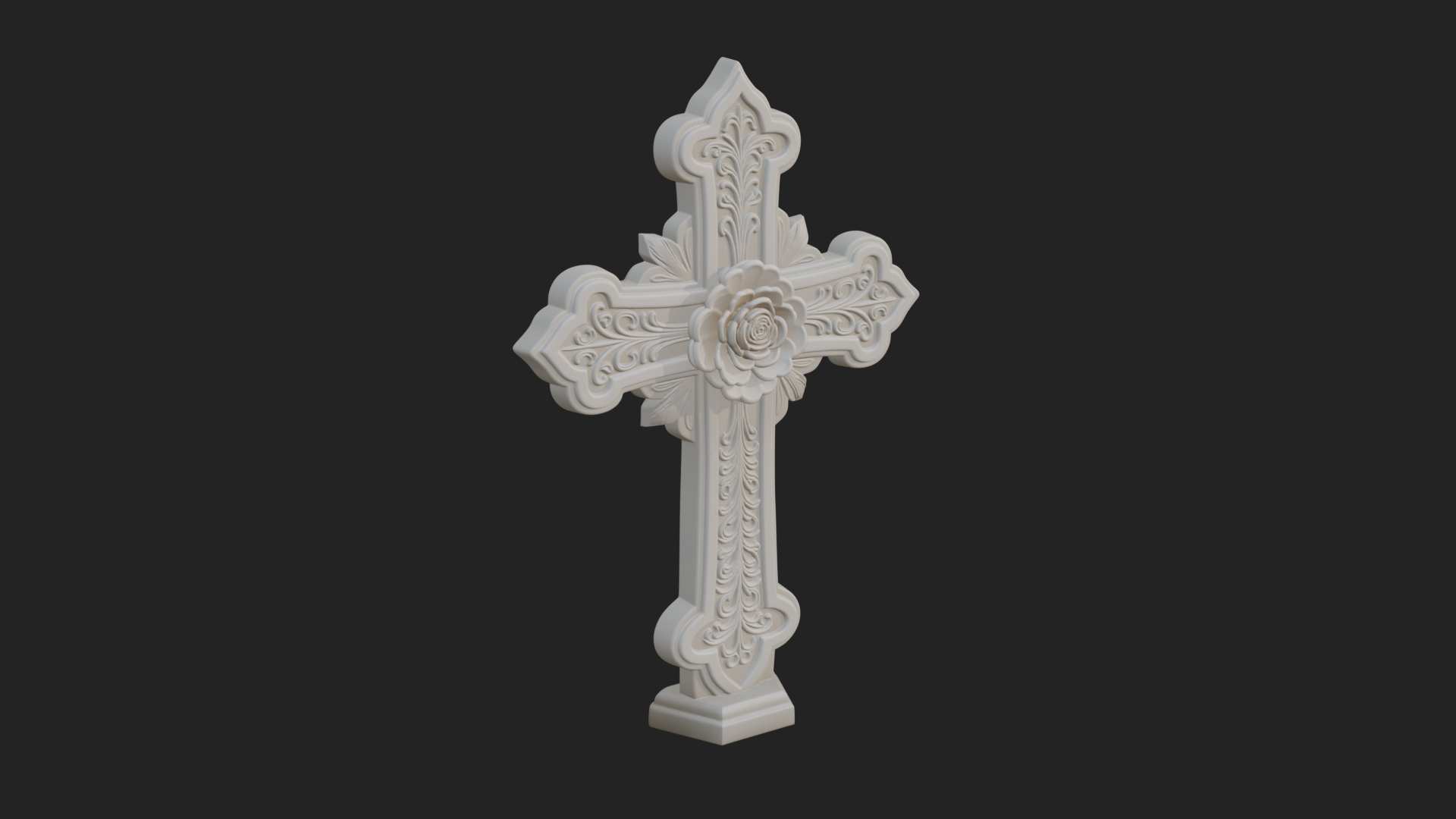 Carved Relief Wall Cross Design 133 3D Print Model 3D Model
