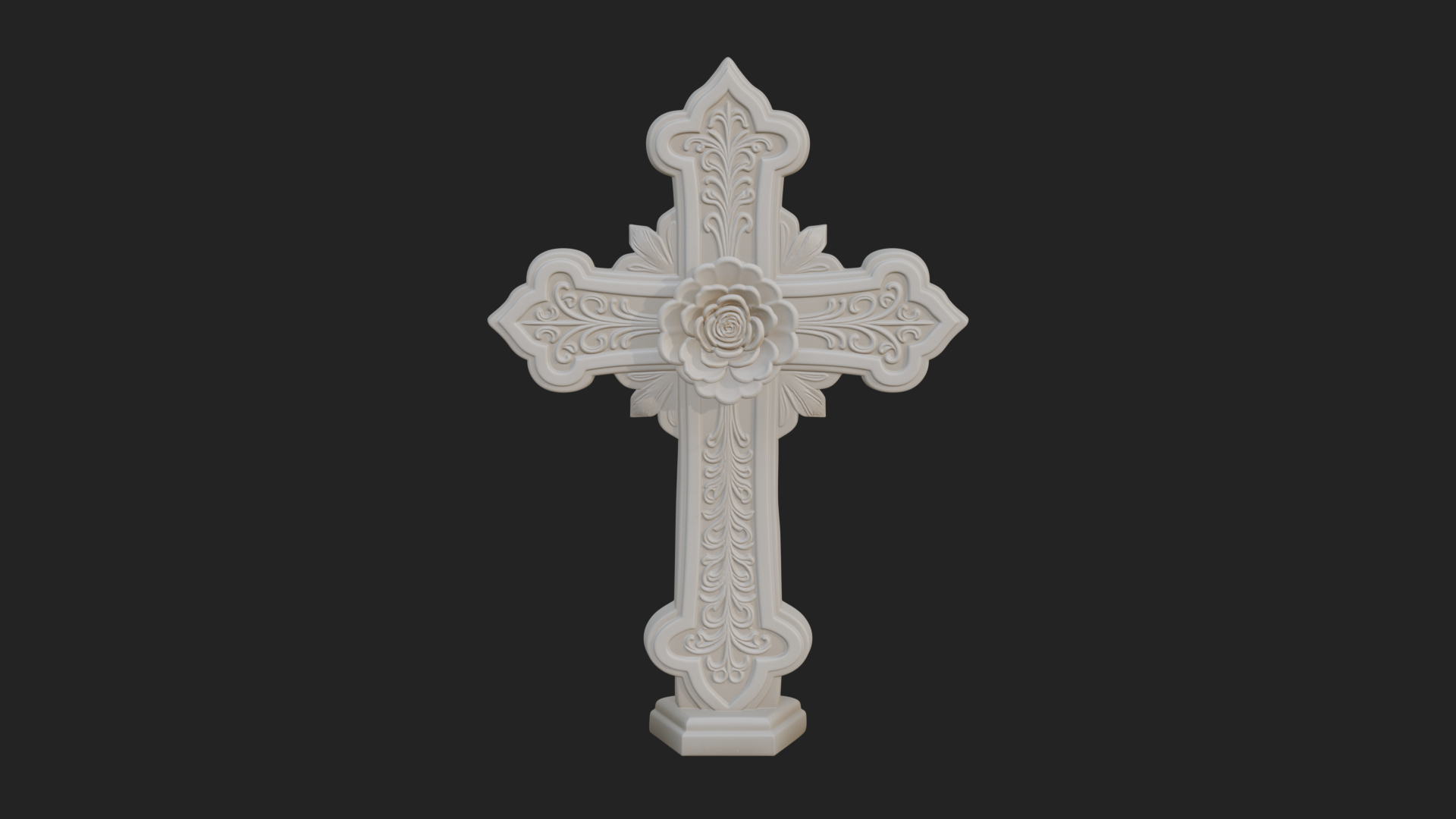 Carved Relief Wall Cross Design 133 3D Print Model 3D Model