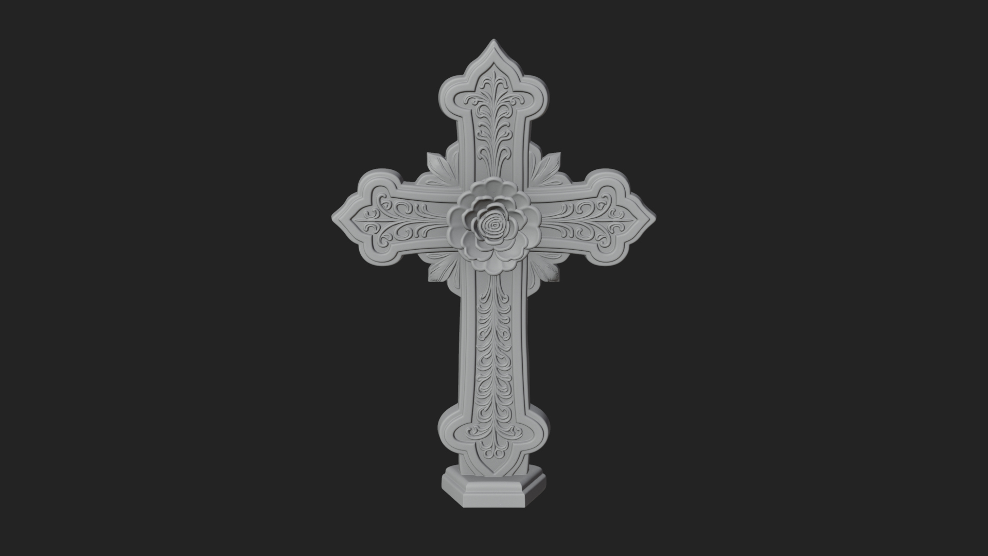 Carved Relief Wall Cross Design 133 3D Print Model 3D Model