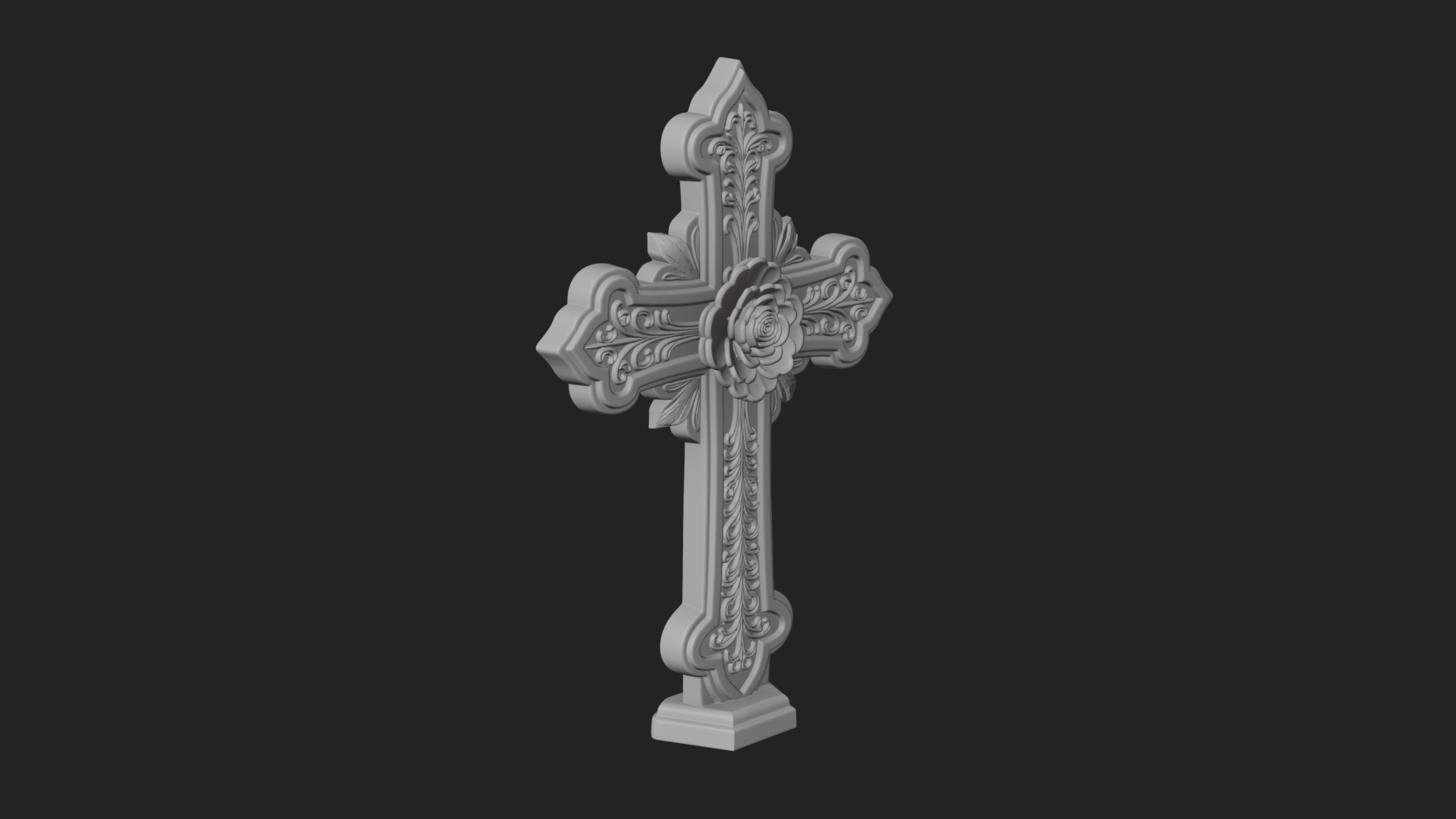 Carved Relief Wall Cross Design 133 3D Print Model 3D Model