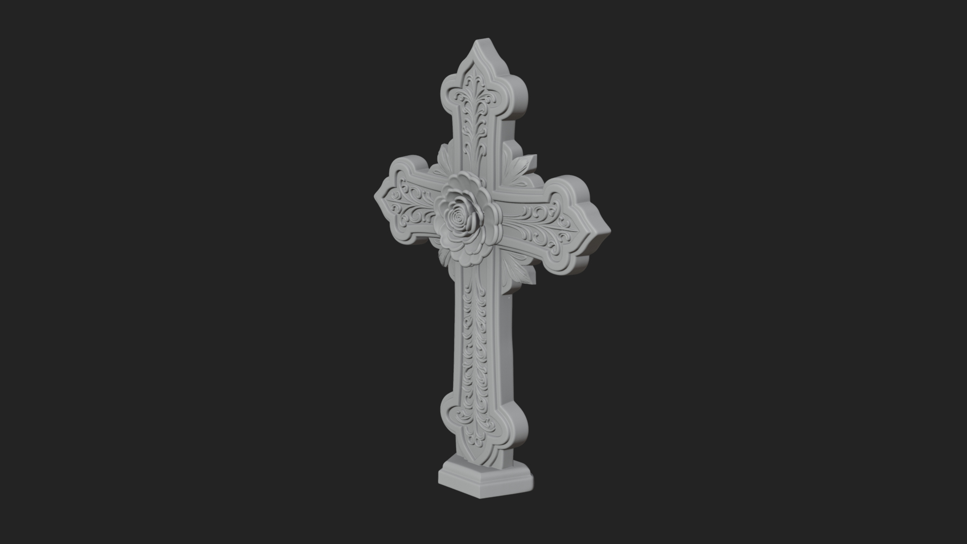 Carved Relief Wall Cross Design 133 3D Print Model 3D Model