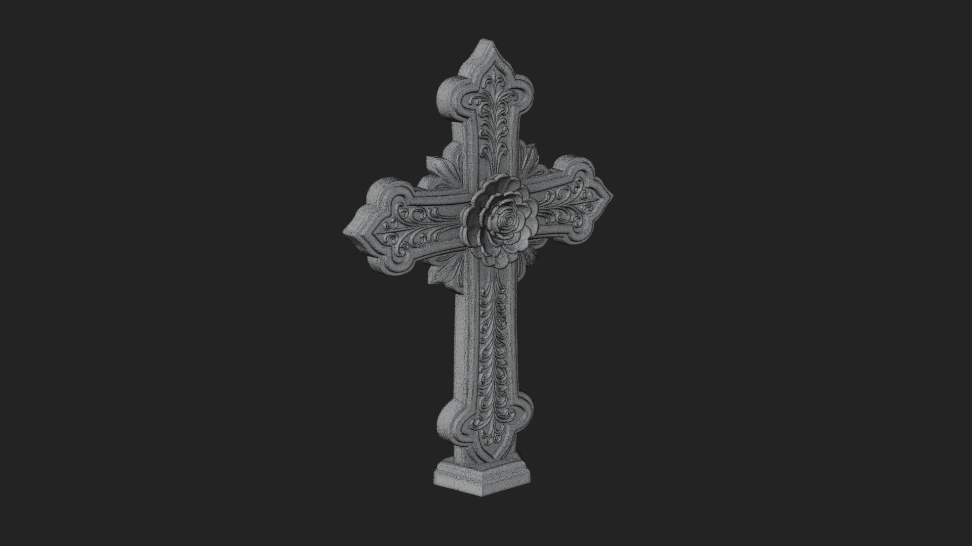 Carved Relief Wall Cross Design 133 3D Print Model 3D Model