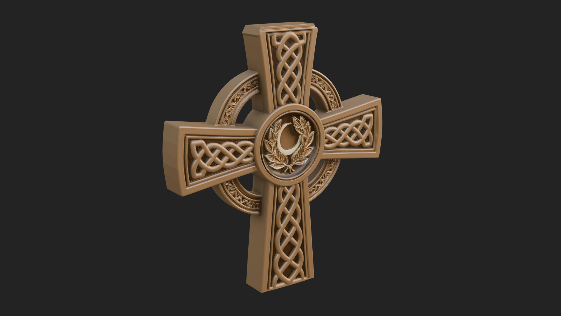 Carved Relief Wall Cross Design 134 3D Print Model 3D Model