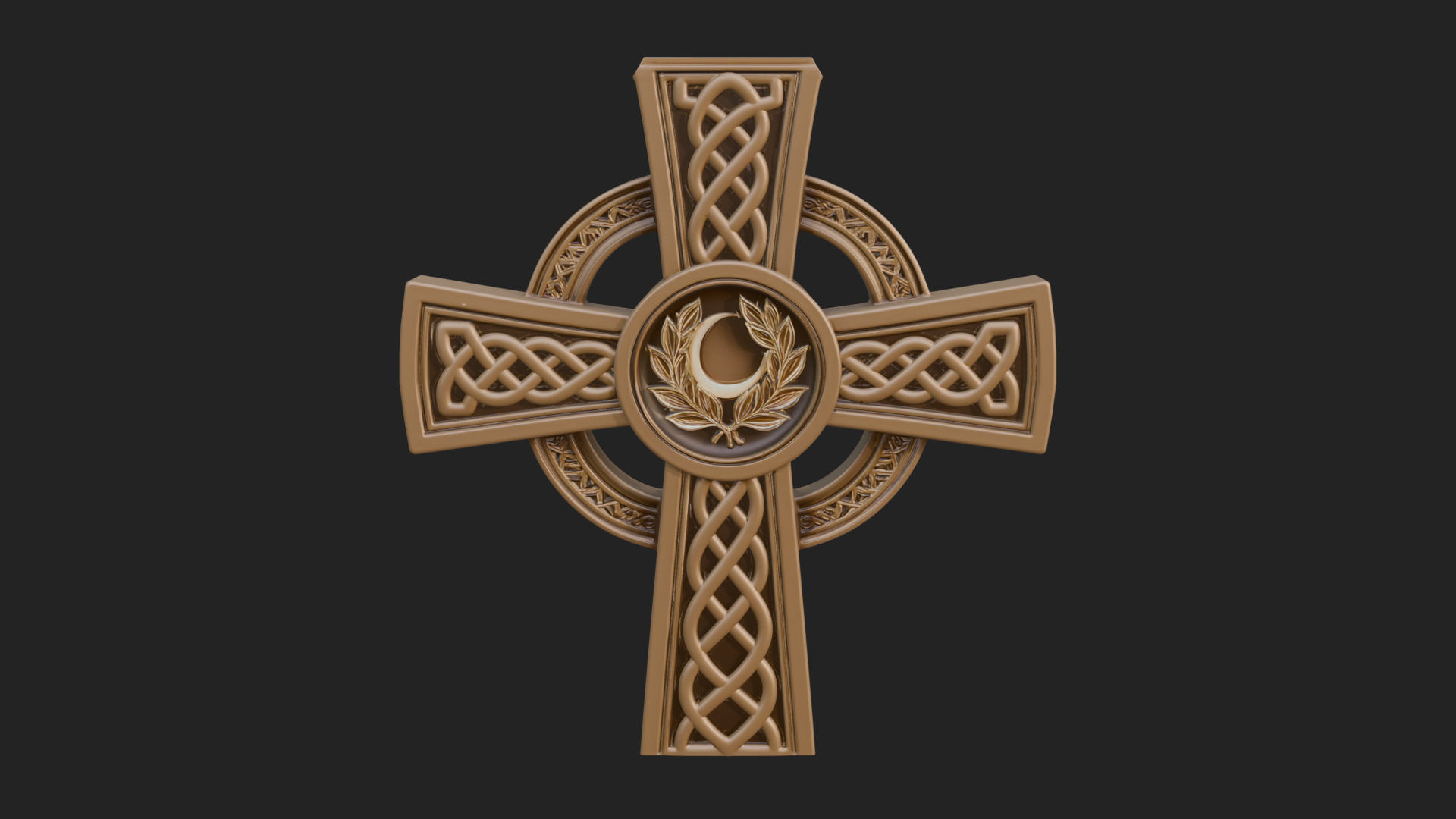 Carved Relief Wall Cross Design 134 3D Print Model 3D Model