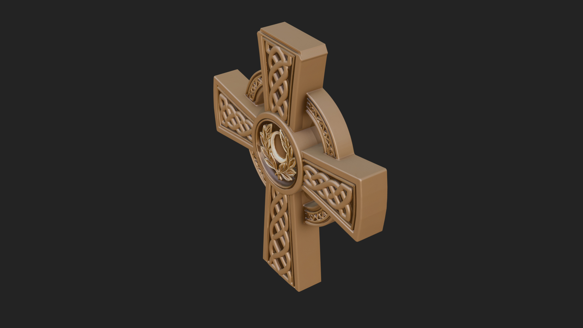 Carved Relief Wall Cross Design 134 3D Print Model 3D Model