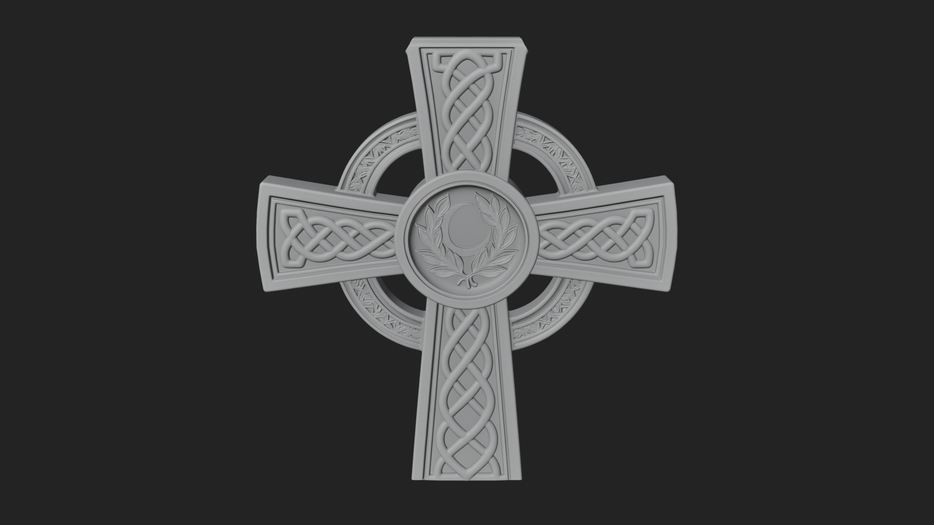 Carved Relief Wall Cross Design 134 3D Print Model 3D Model