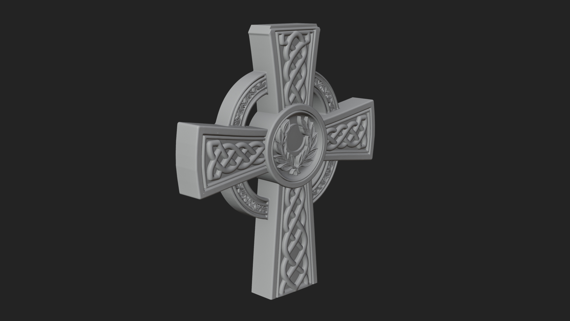 Carved Relief Wall Cross Design 134 3D Print Model 3D Model