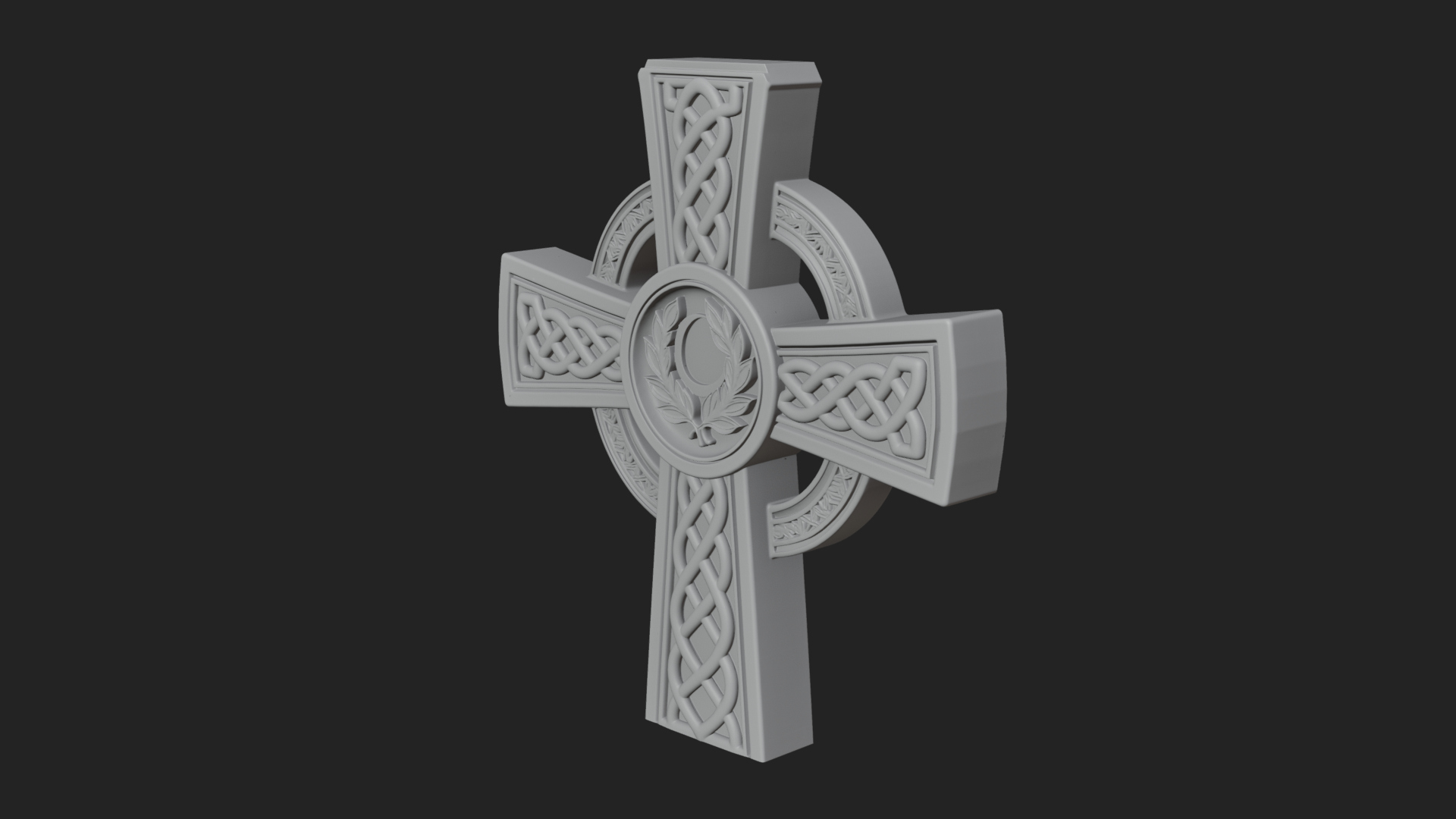 Carved Relief Wall Cross Design 134 3D Print Model 3D Model