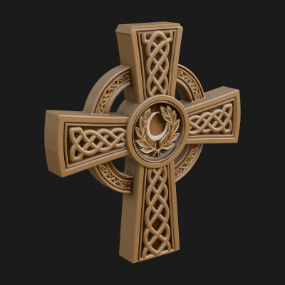 Carved Relief Wall Cross Design 134 3D Print Model