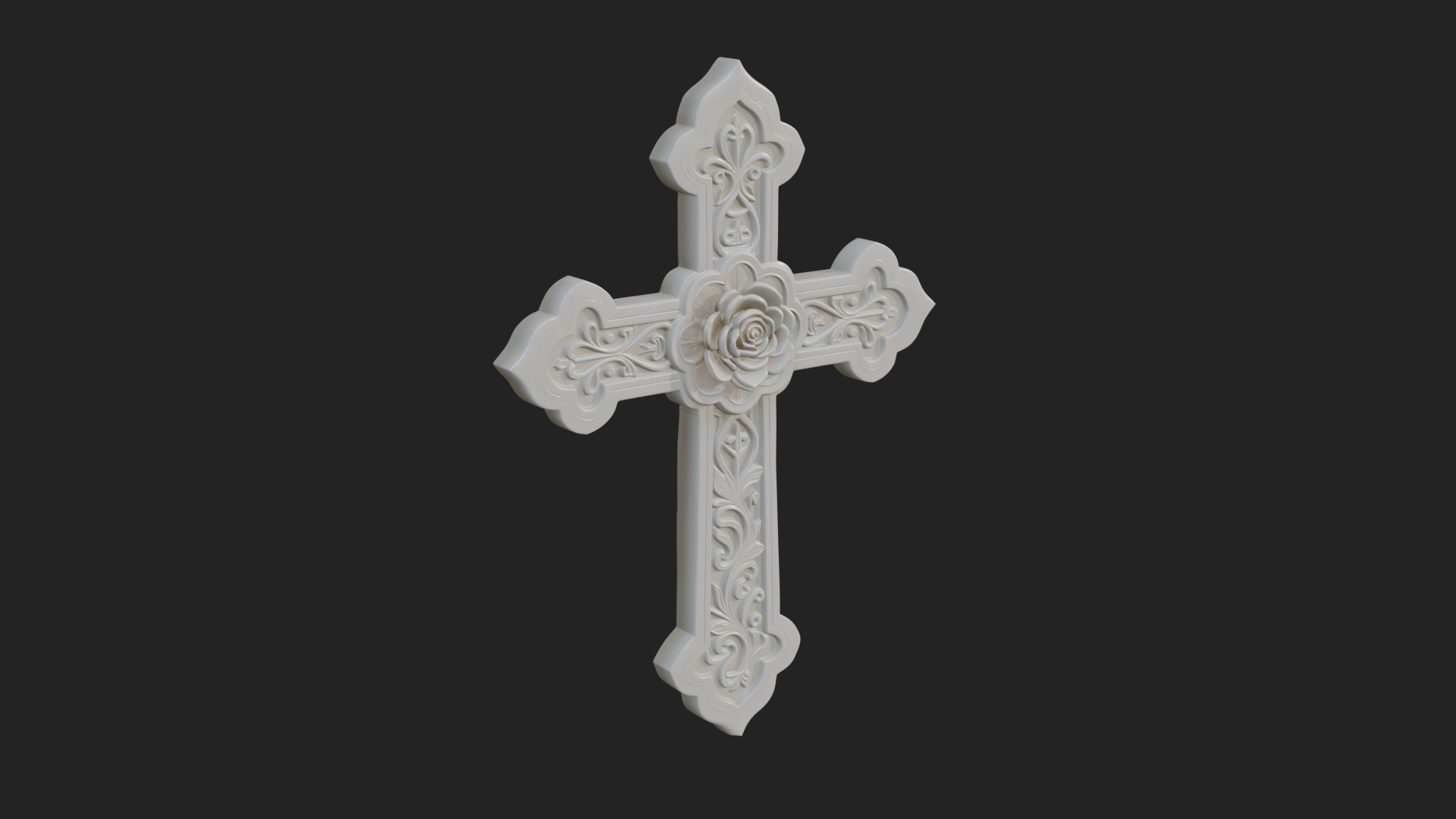 Carved Relief Wall Cross Design 135 3D Print Model 3D Model