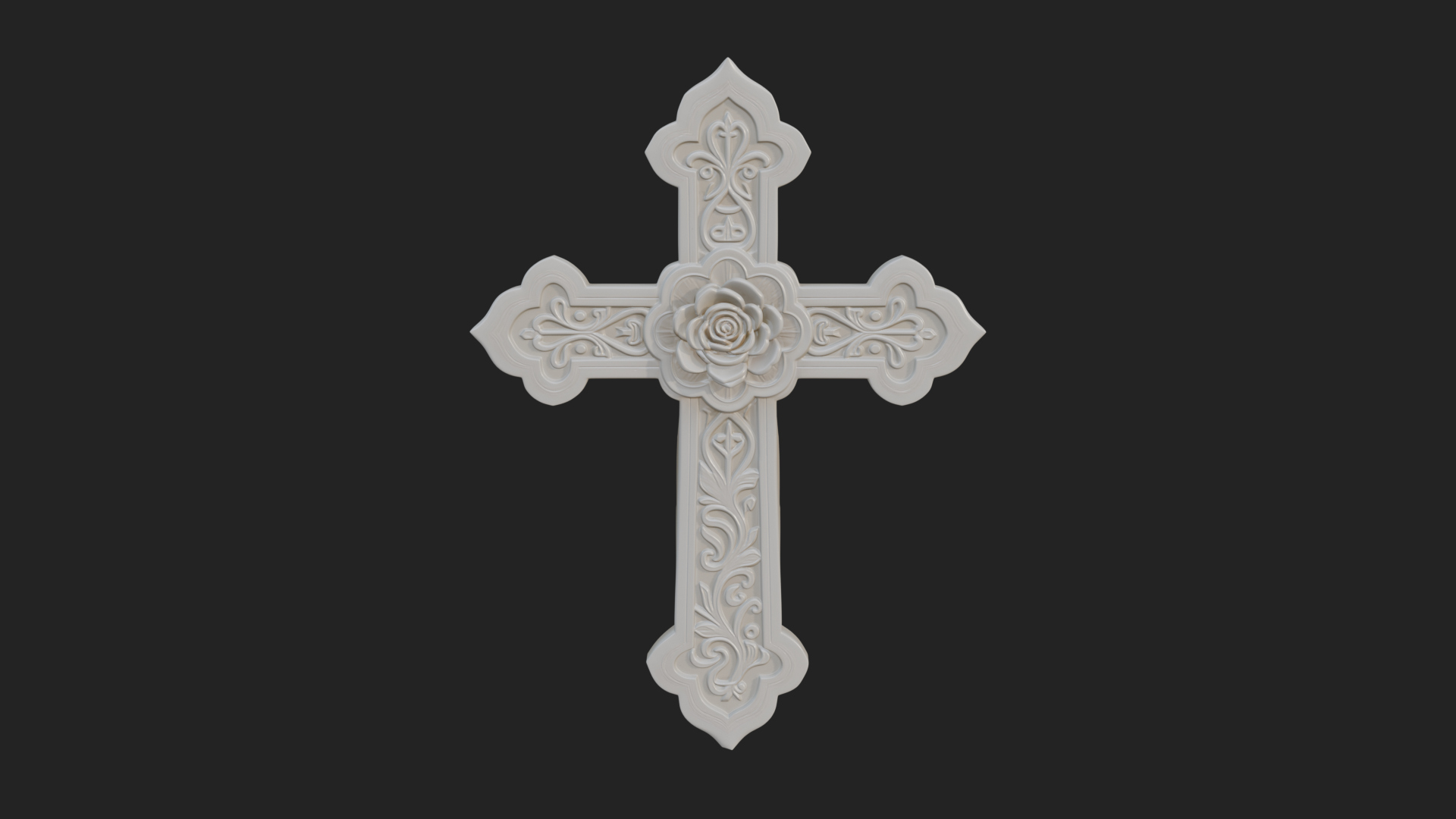 Carved Relief Wall Cross Design 135 3D Print Model 3D Model